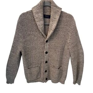 Polo Ralph Lauren Men's Shawl Collar Cardigan Sweater Knit. Oatmeal. Mens M